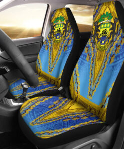 Africazone Africa Car Seat Covers Gabon Blue Version Car Seat Covers Vintage African Dashiki luc7ts.jpg