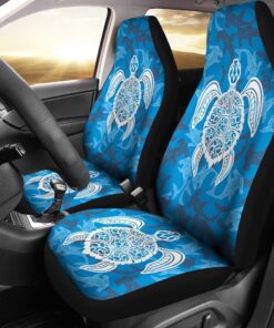 Blue Hawaiian Shark Sea Turtle Pattern Print Universal Fit Car Seat Cover Car Seat Cover 1 g245kp.jpg
