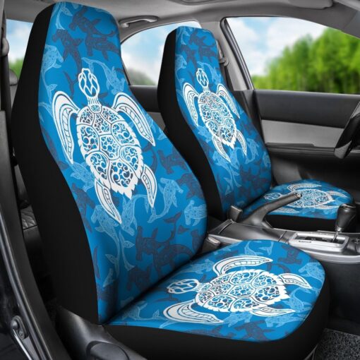 Blue Hawaiian Shark Sea Turtle Pattern Print Universal Fit Car Seat Cover Car Seat Cover 3 an4qry.jpg