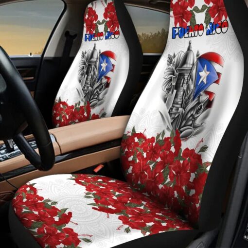 Encanto Rican Car Seat Covers Puerto Rico Coqui Hibiscus Red bilcim.jpg