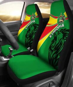 Ethiopia Round Coat Of Arms Lion Car Seat Covers Africa Zone Car Seat Covers wdviii.jpg