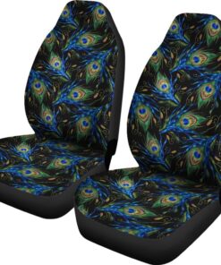 Feather Peacock Pattern Print Universal Fit Car Seat Cover Car Seat Cover 2 isdvfz.jpg