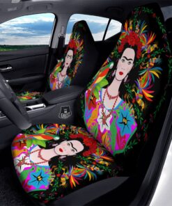 Floral And Frida Kahlo Print Car Seat Covers Car Seat Cover 2 sneljo.jpg