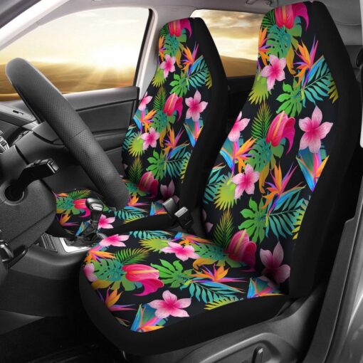 Floral Tropical Hawaiian Flower Hibiscus Palm Leaves Pattern Print Universal Fit Car Seat Cover Car Seat Cover 1 aaol5f.jpg