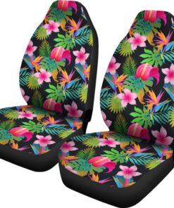 Floral Tropical Hawaiian Flower Hibiscus Palm Leaves Pattern Print Universal Fit Car Seat Cover Car Seat Cover 2 obs355.jpg