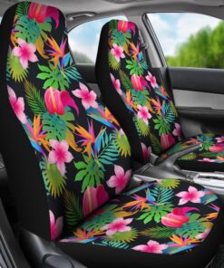 Floral Tropical Hawaiian Flower Hibiscus Palm Leaves Pattern Print Universal Fit Car Seat Cover Car Seat Cover 3 ygkyyr.jpg