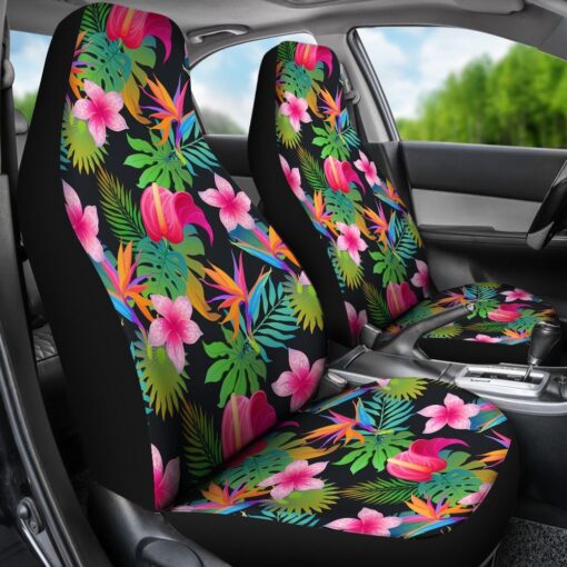 Floral Tropical Hawaiian Flower Hibiscus Palm Leaves Pattern Print Universal Fit Car Seat Cover Car Seat Cover 3 ygkyyr.jpg