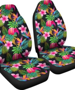 Floral Tropical Hawaiian Flower Hibiscus Palm Leaves Pattern Print Universal Fit Car Seat Cover Car Seat Cover 4 gb3cvs.jpg