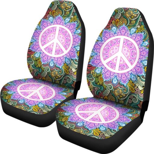 HIPPIE PEACE SIGN CAR SEAT COVER UNIVERSAL FIT Car Seat Cover 2 qfbyos.jpg