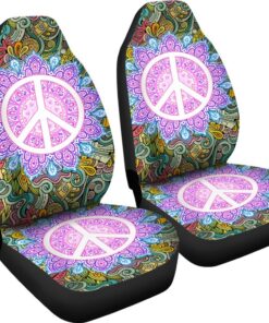 HIPPIE PEACE SIGN CAR SEAT COVER UNIVERSAL FIT Car Seat Cover 4 xrysye.jpg