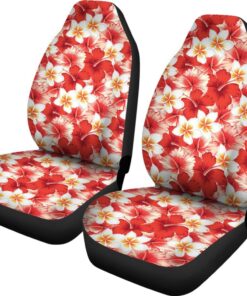 Hawaiian Floral Tropical Flower Red Hibiscus Pattern Print Universal Fit Car Seat Cover Car Seat Cover 2 nhzlaf.jpg