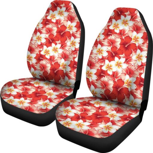 Hawaiian Floral Tropical Flower Red Hibiscus Pattern Print Universal Fit Car Seat Cover Car Seat Cover 2 nhzlaf.jpg