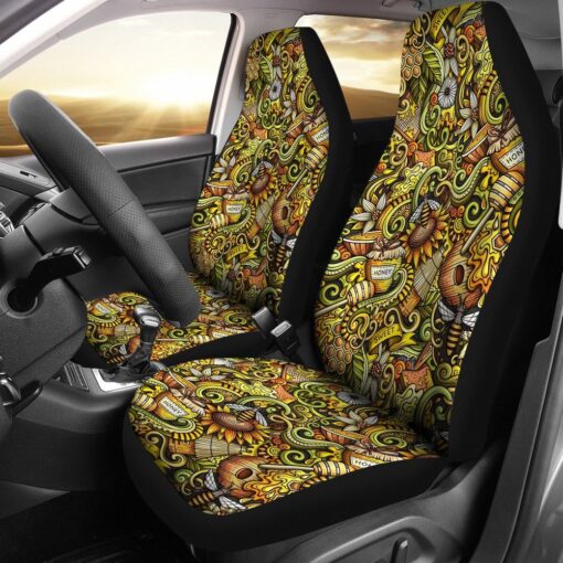 Honey Bee Psychedelic Gifts Pattern Print Universal Fit Car Seat Cover Car Seat Cover 1 io4vc3.jpg