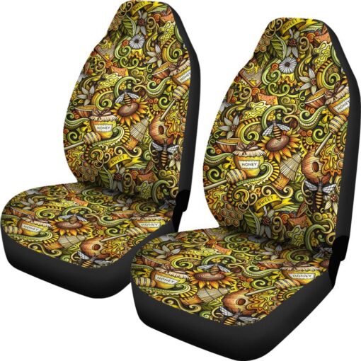 Honey Bee Psychedelic Gifts Pattern Print Universal Fit Car Seat Cover Car Seat Cover 2 uqppuc.jpg