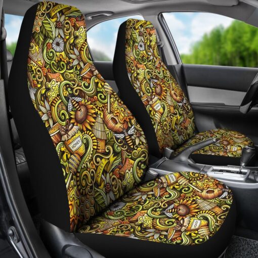 Honey Bee Psychedelic Gifts Pattern Print Universal Fit Car Seat Cover Car Seat Cover 3 nzozi3.jpg