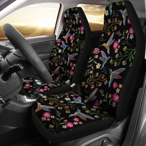 Hummingbird Black Floral Universal Fit Car Seat Cover Car Seat Cover 1 nqwwmw.jpg