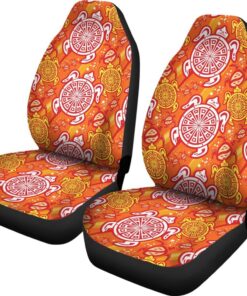 Sea Turtle Hawaiian Orange Pattern Print Universal Fit Car Seat Cover Car Seat Cover 2 yqae8f.jpg