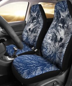 WOLF BEHIND TREE SEAT COVERS WITH BLUE Car Seat Cover 1 eums0n.jpg